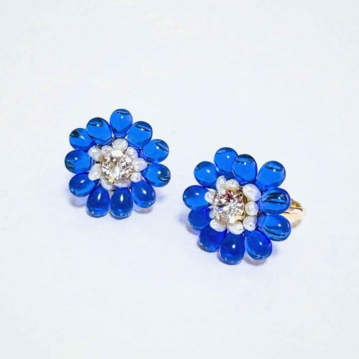 Blue floral jewelry detail